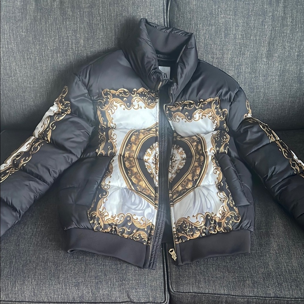 Versace Baroque Print Puffer Jacket